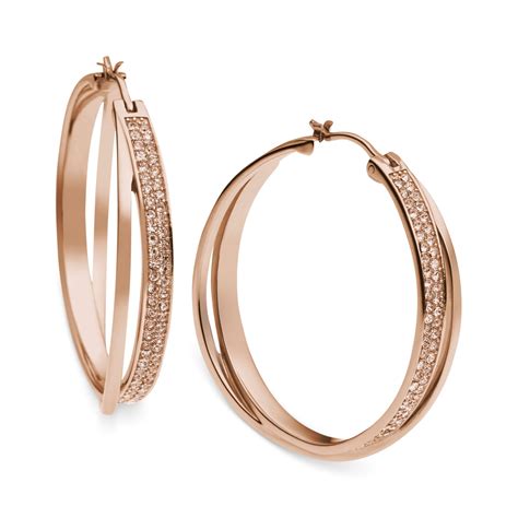 michael kors hoop earrings rose gold